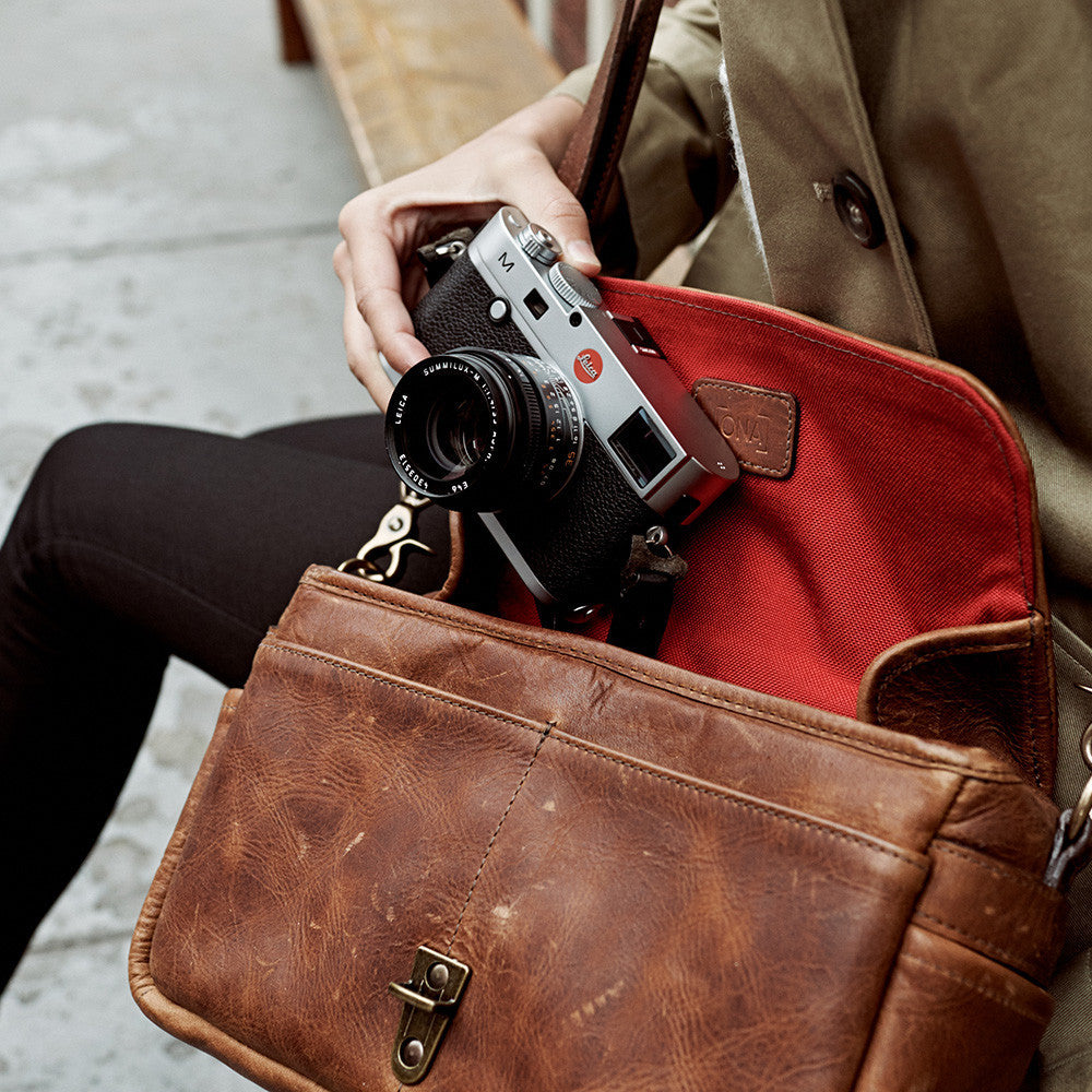 ONA Chelsea Saffiano Leather Camera Bag - Antique Cognac – supply
