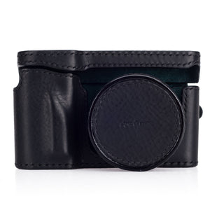 Arte di Mano Half Case + Semi Cover + Lens Cover for the Leica T (Typ 701) in Minerva Black with Black Stitching