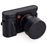 Arte di Mano Half Case + Semi Cover + Lens Cover for the Leica T (Typ 701) in Minerva Black with Black Stitching