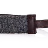 Cecilia Accessories_Neck Strap, Charcoal Alpaca/Brown Leather