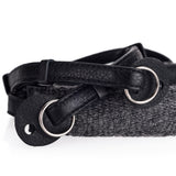 Cecilia Accessories_Neck Strap, Charcoal Alpaca/Black Leather