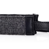 Cecilia Accessories_Neck Strap, Charcoal Alpaca/Black Leather