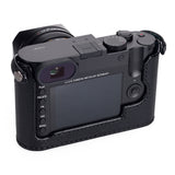 Arte di Mano Leica Q (Typ 116) Half Case with Battery Access Door - Minerva Black with Black Stitching