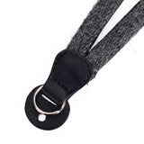 Cecilia Wrist Strap, Charcoal Alpaca/ Black Leather