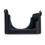 Used Arte di Mano Half Case for Leica M (Typ 240) for Regular Handgrip with Finger Loop Cutout - Minerva Black with White Stitching