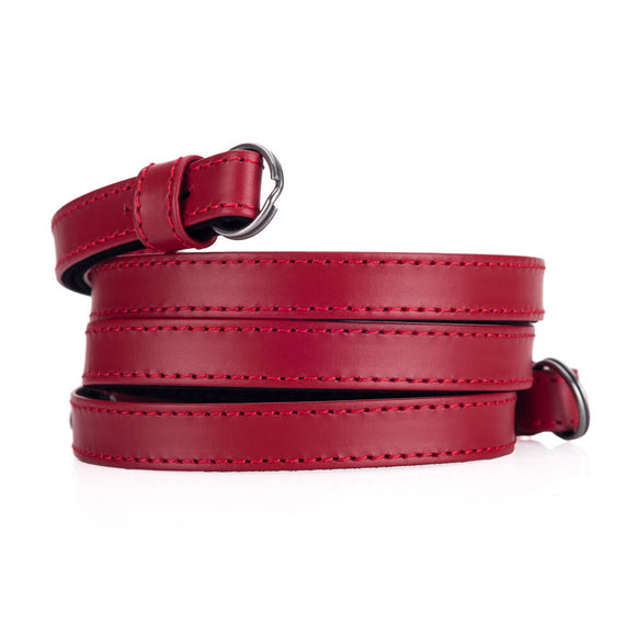 Leica Traditional carrying strap Box calf leather red