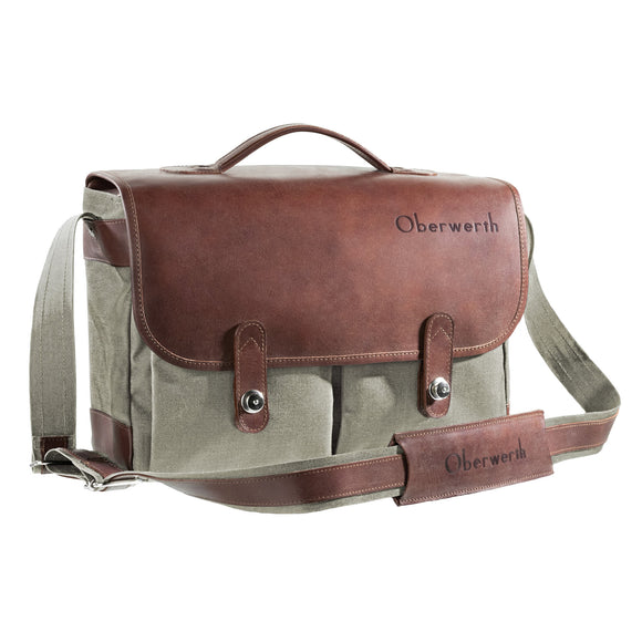 Oberwerth Munchen Large Camera Bag - Cordura/Leather -  Olive/dark Brown